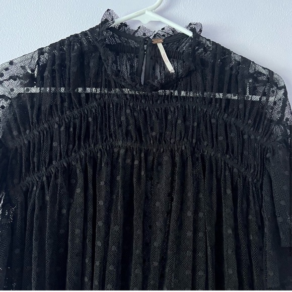 Free People Disco Ball Swiss Dot Lace Top Small - Picture 6 of 12